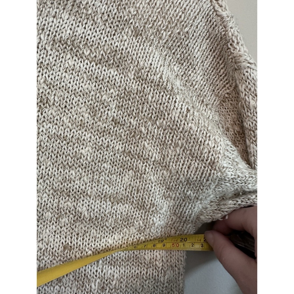 Vintage‎ 100% Ramie/Cotton Knotted Crochet Oatmeal Sweater 3/4 Sleeve Size SMALL - Picture 13 of 16